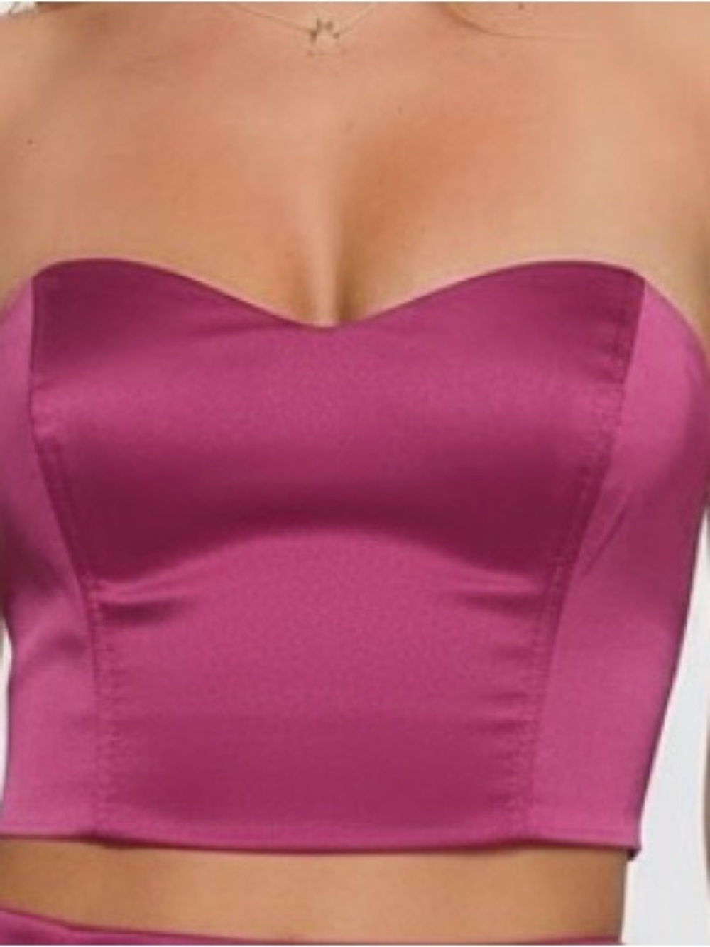 Primark Pink Strapless Bandeau Bustier Evening Top with dude zip